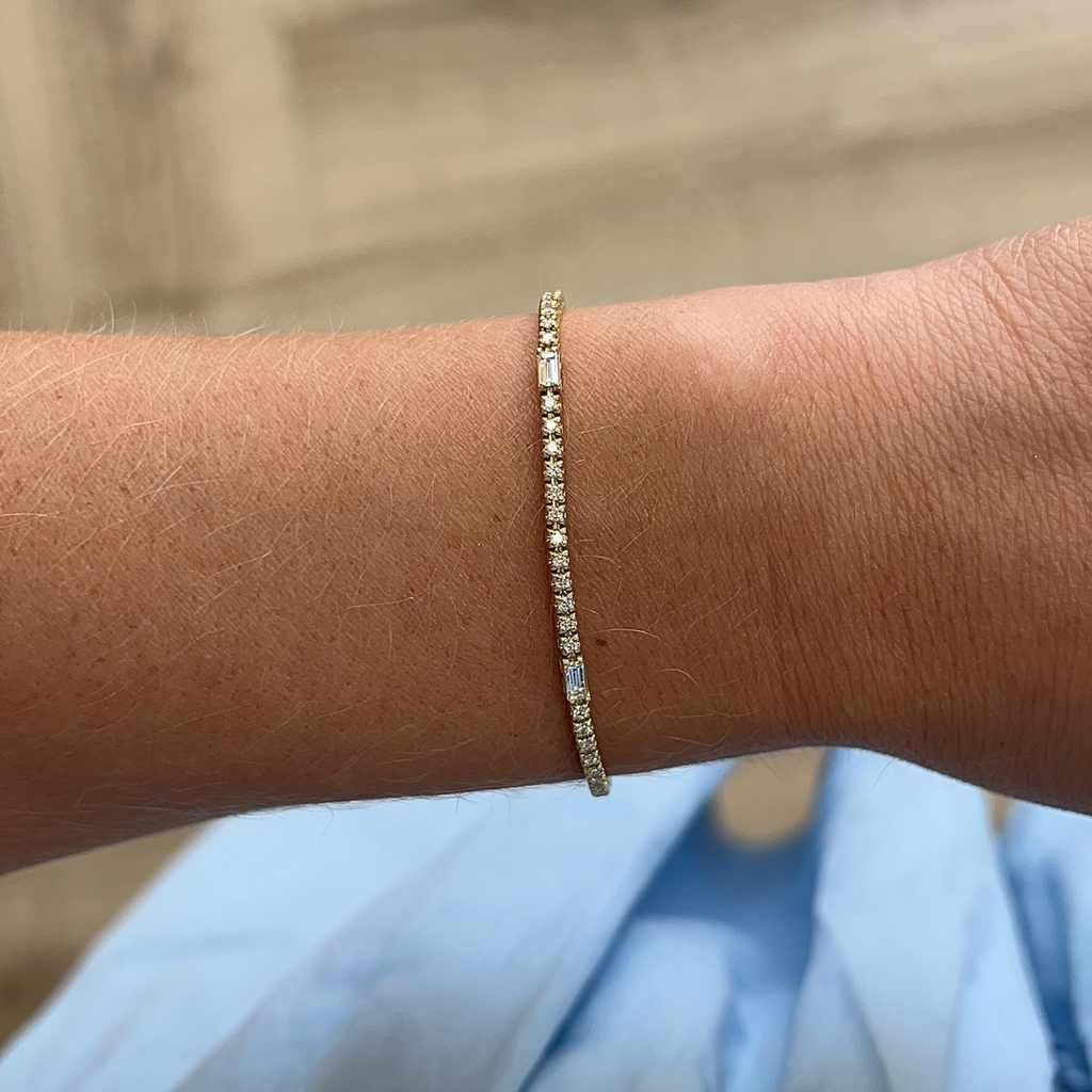 Round & Baguette Tennis Bracelet