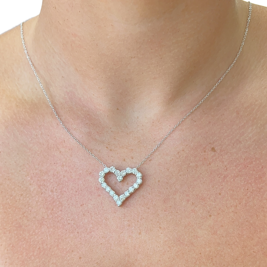 Heart Shaped Diamond Pendant Necklace