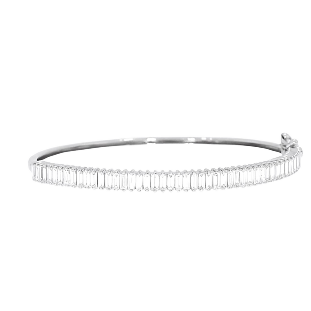 Lab-Grown Straight Baguette Diamond Bangle