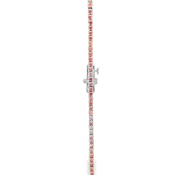 Lab-Grown Dainty Pink Diamond Tennis Bracelet