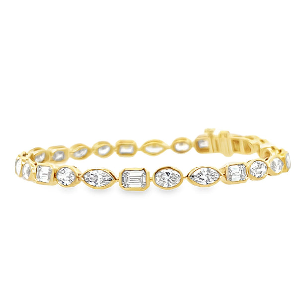 Lab-Grown Bezel Set Multi-Shape Tennis Bracelet
