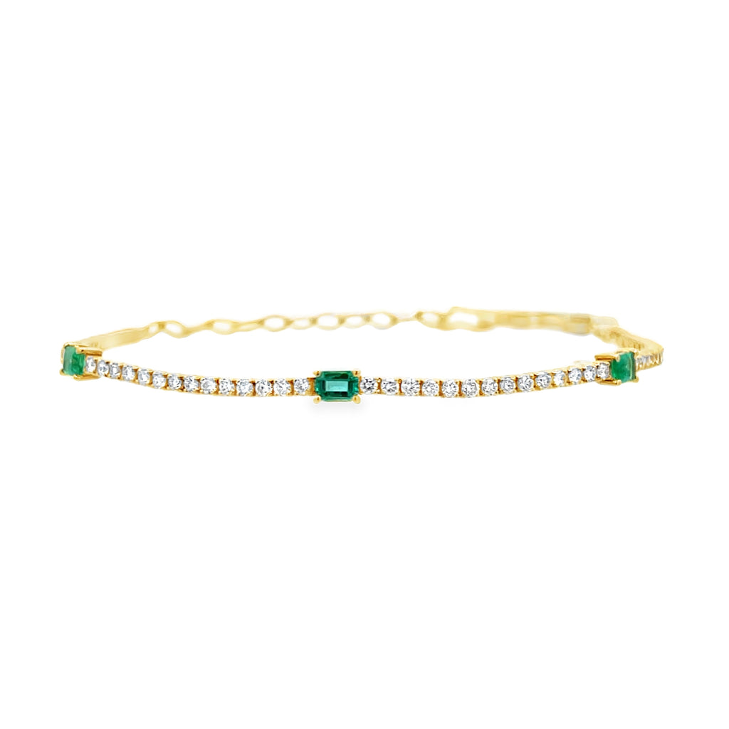 Diamond & Emerald Adjustable Tennis Bracelet