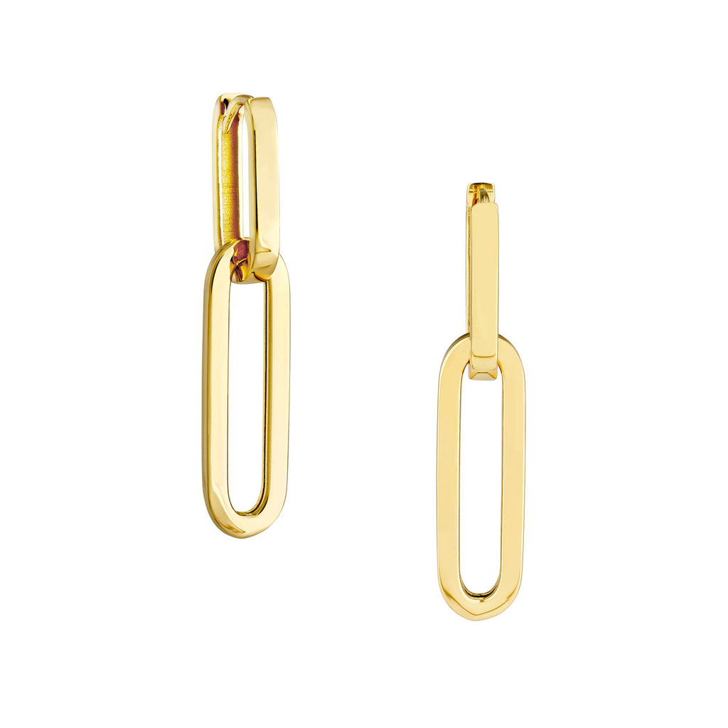 Gold Double Paperclip Earrings