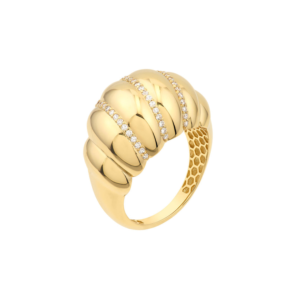 Diamond Twisted Dome Ring