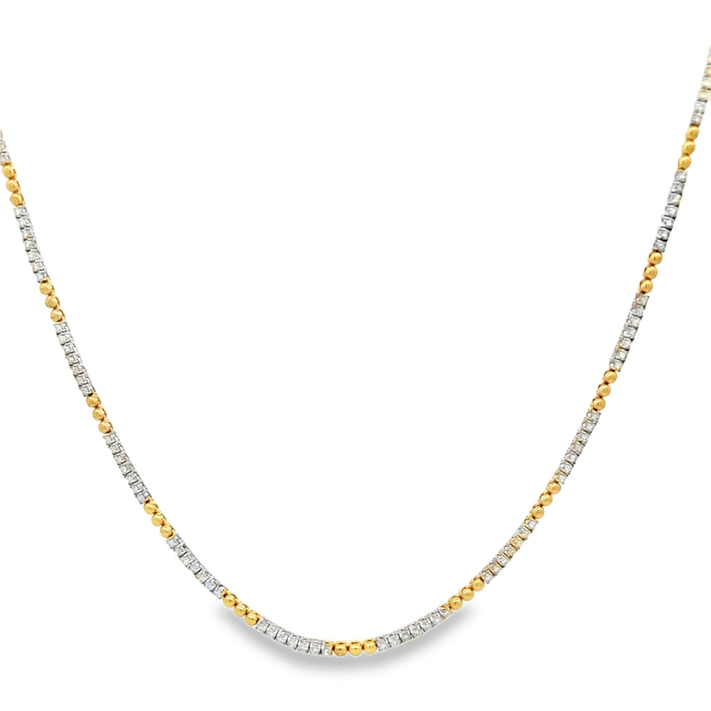 Beaded Diamond Tennis Necklace