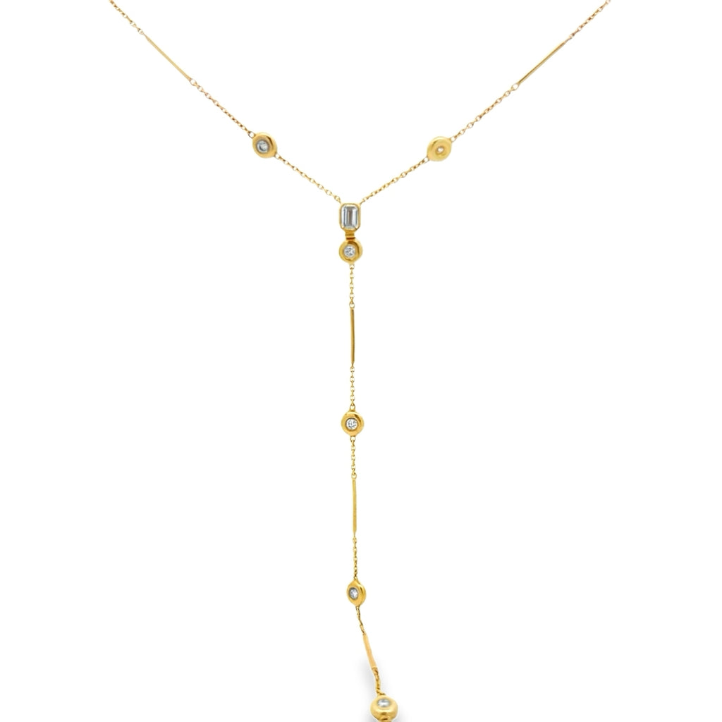 Bezel Detachable Lariat Necklace