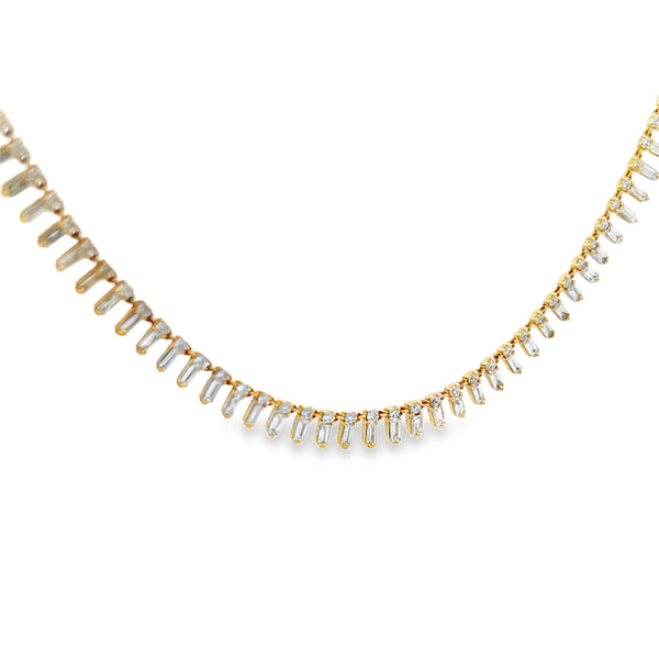 Diamond Baguette Dangle Necklace