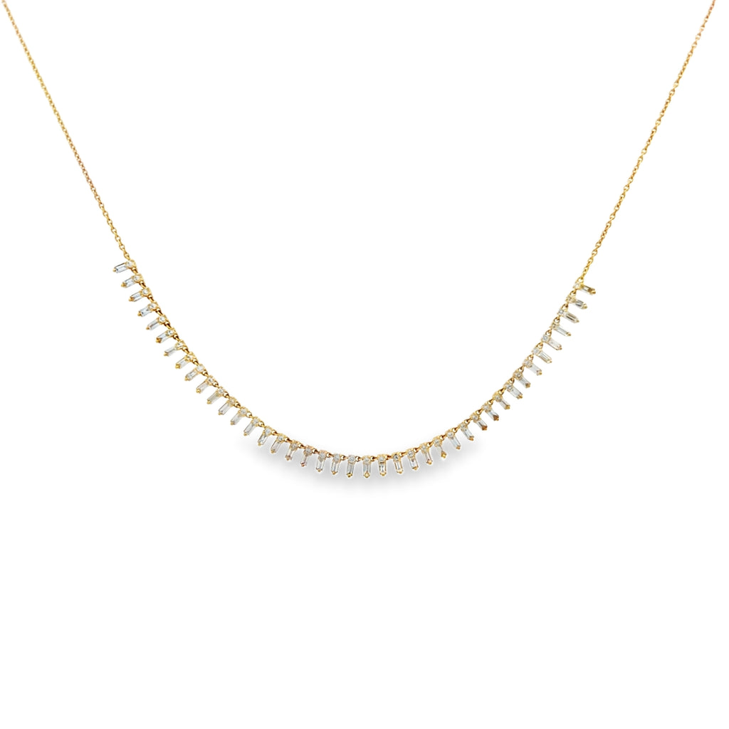 Diamond Baguette Dangle Necklace