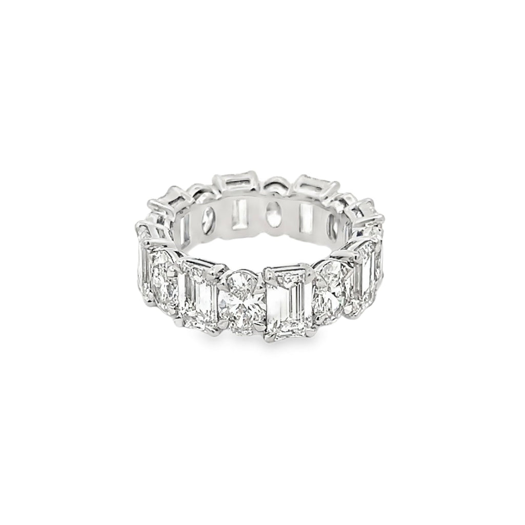 Lab-Grown Emerald & Oval Platinum Eternity Band