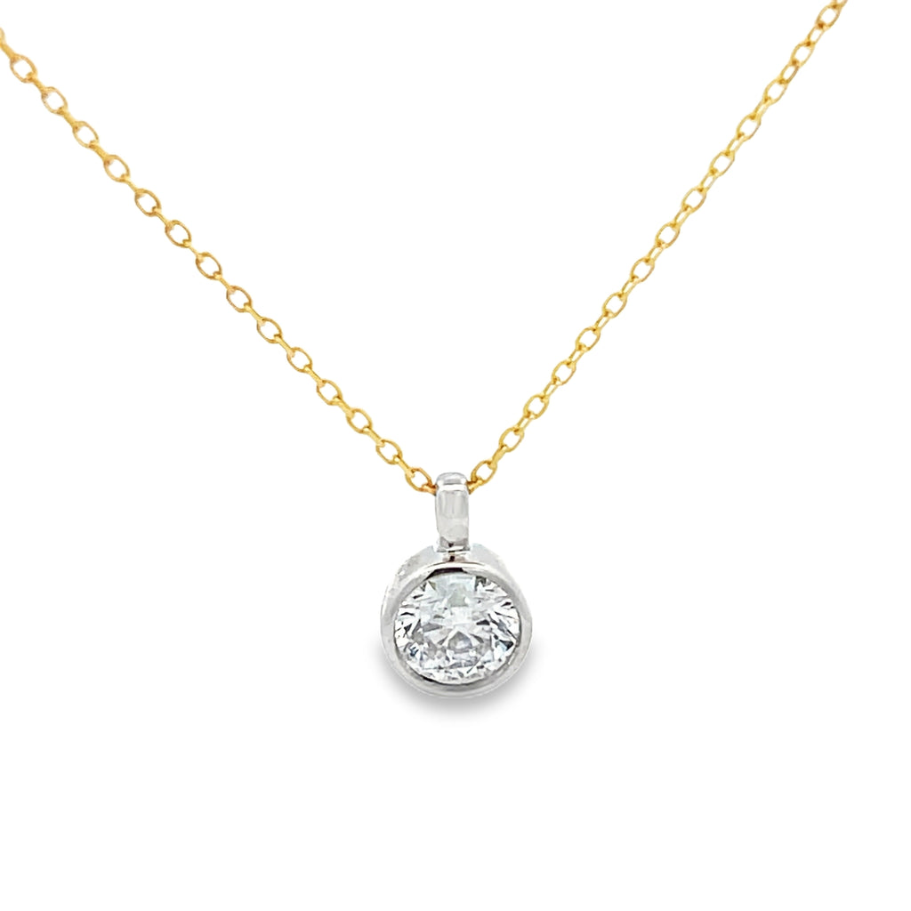 1/2 Ct Lab Grown Diamond Bezel Solitaire Necklace