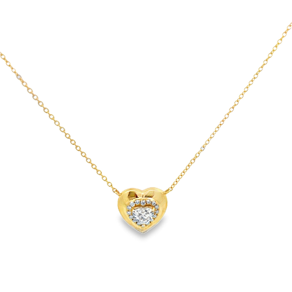 Puffy Heart Shape Diamond Necklace