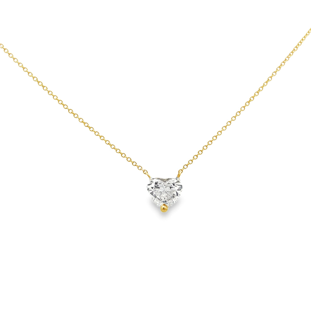 Lab-Grown Heart Shaped Pendant Necklace
