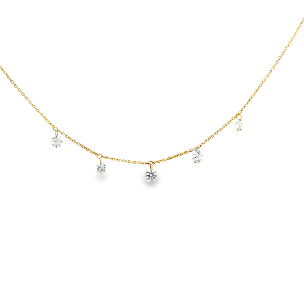 Lab-Grown Round Diamond Drilled Dangle Necklace