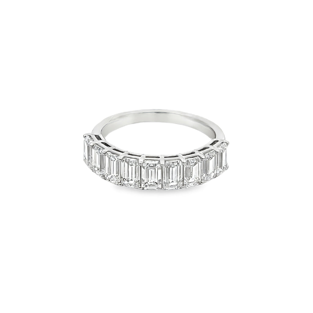 Lab-Grown 9 Stone Emerald Cut Diamond Band