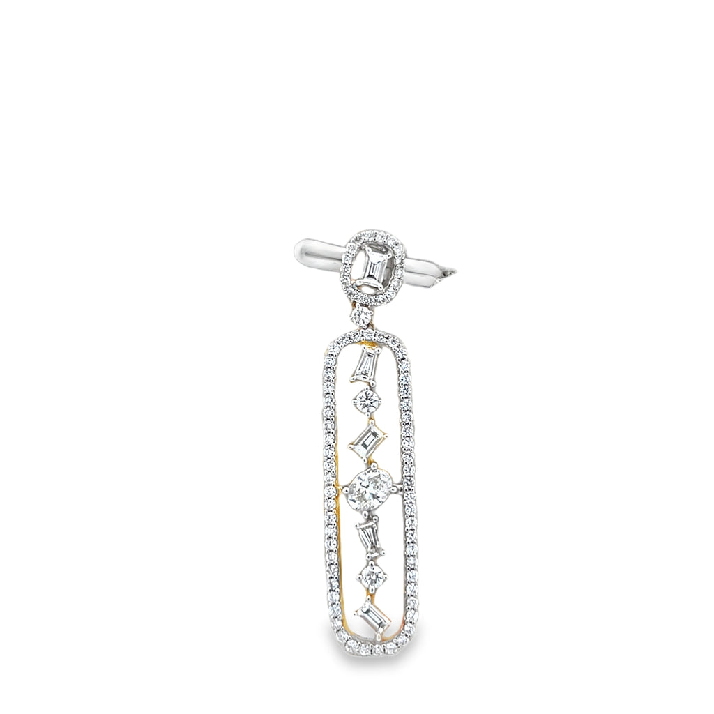 Multi-Shape Descending Pendant Paperclip Necklace