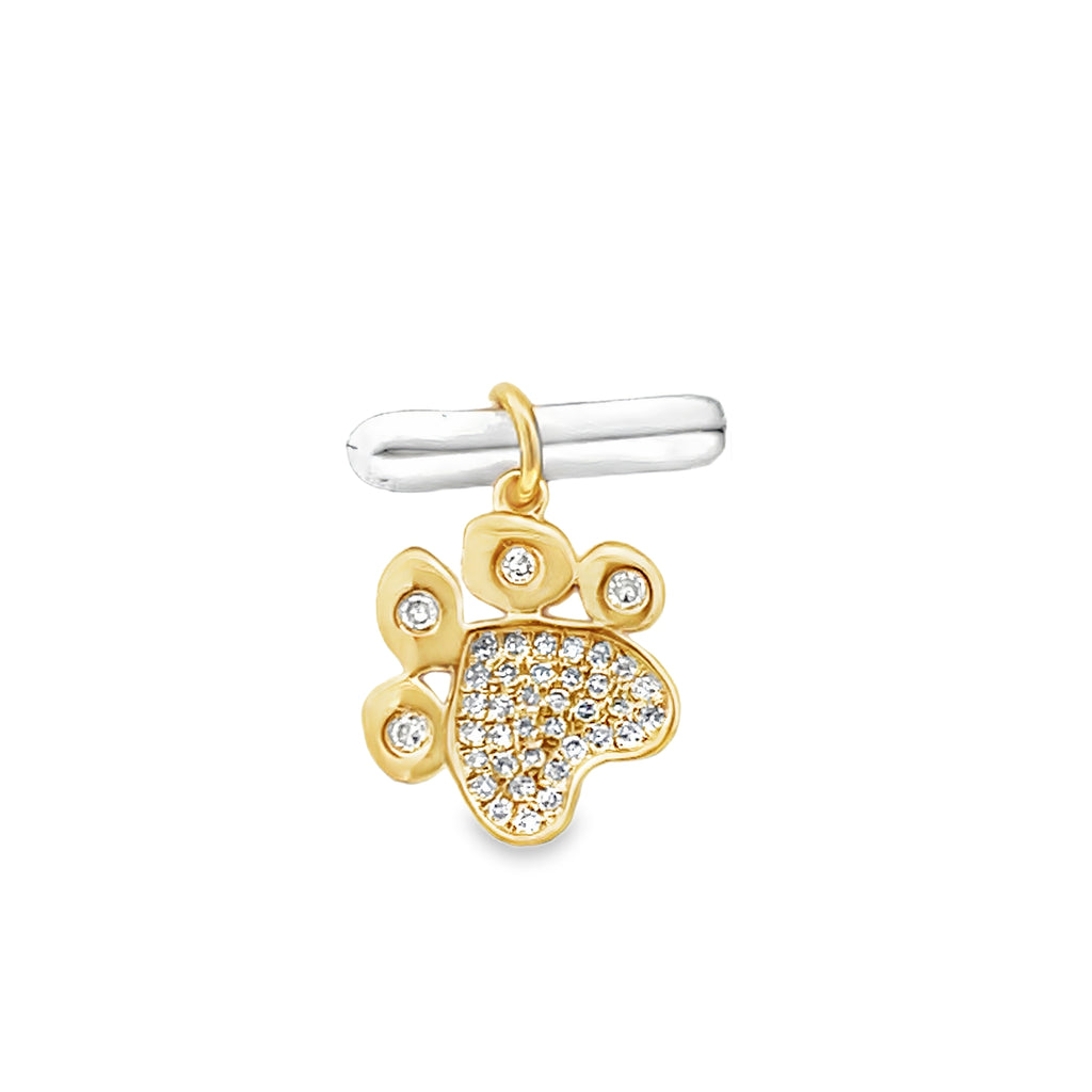 Diamond Paw Print Charm
