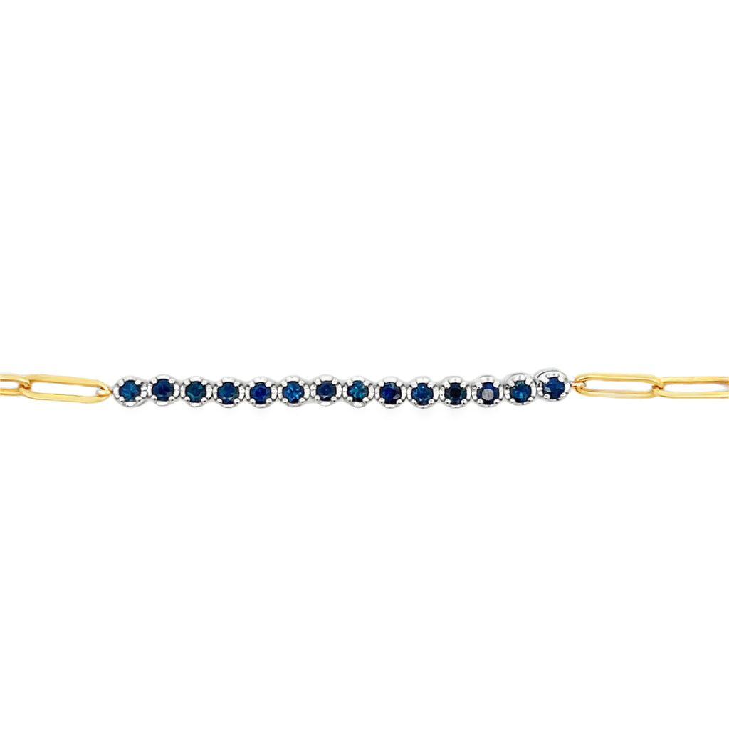 Gemstone Tennis Paperclip Bracelet