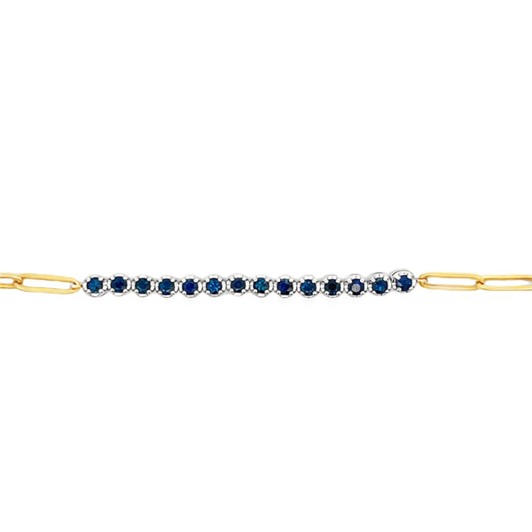 Gemstone Tennis Paperclip Bracelet
