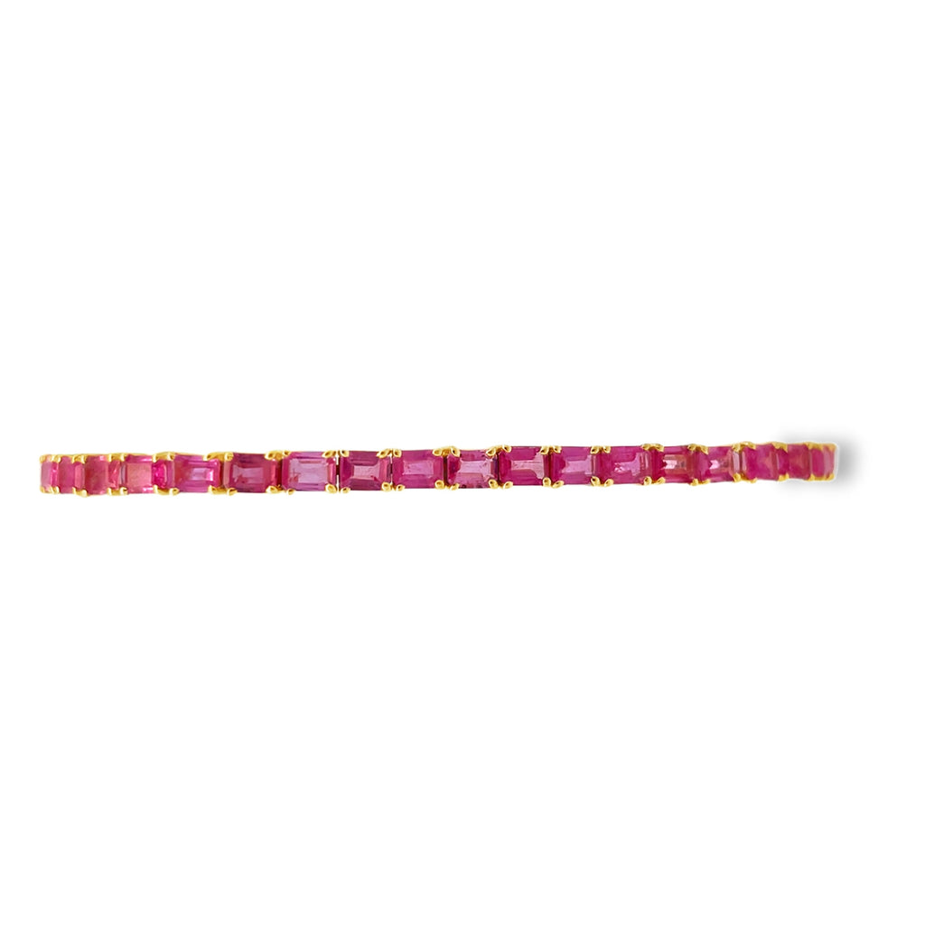 East/West Pink Sapphire Tennis Bracelet