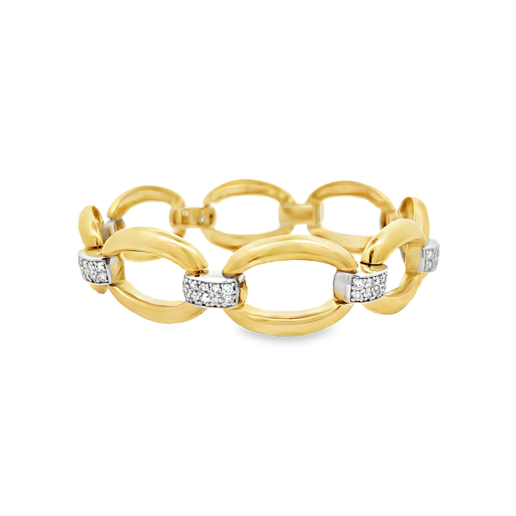 Two Tone Diamond Link Bracelet