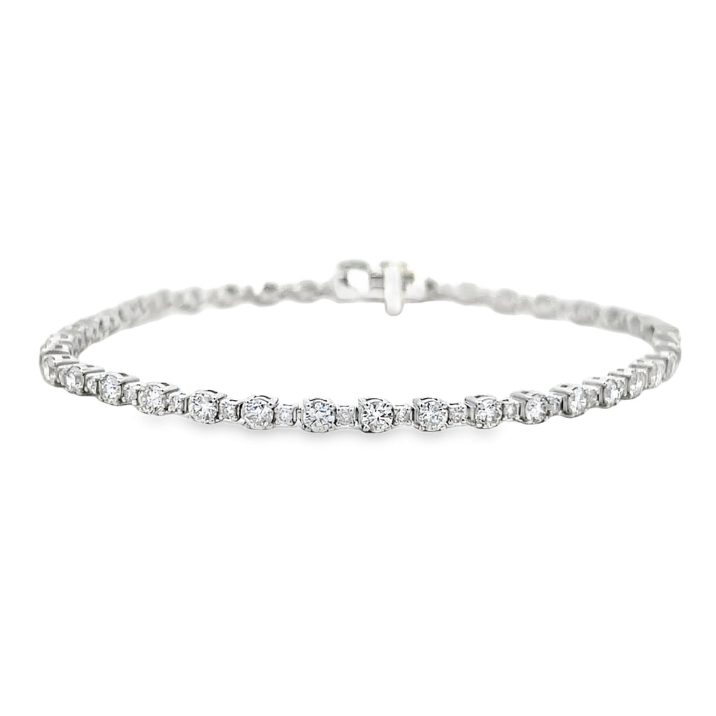 Alternating Round Diamond Tennis Bracelet