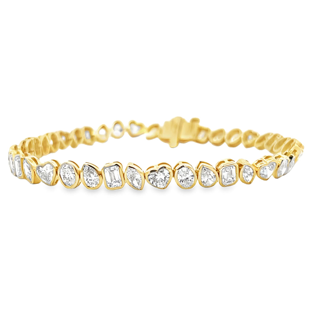 Lab-Grown Multi-Shape Bezel Tennis Bracelet