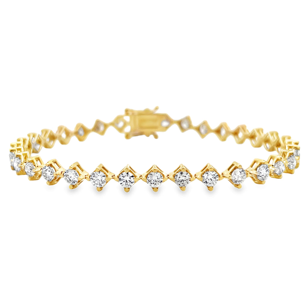 Round Brilliant Cut Offset Tennis Bracelet