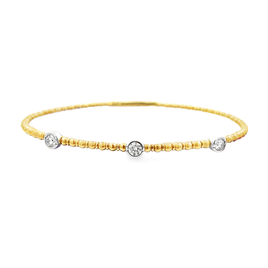 Two Tone Bezel Beaded Bangle