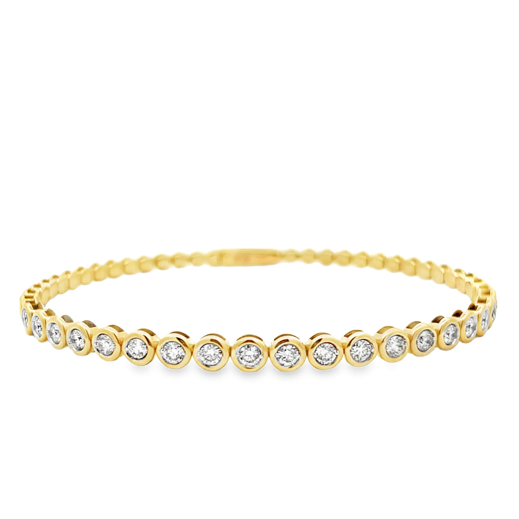 Round Bezel Set Bangle