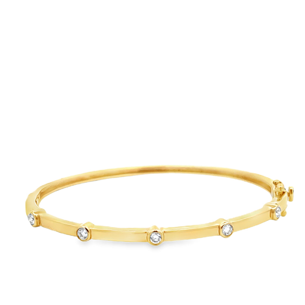 Diamond Inset Gold Bangle