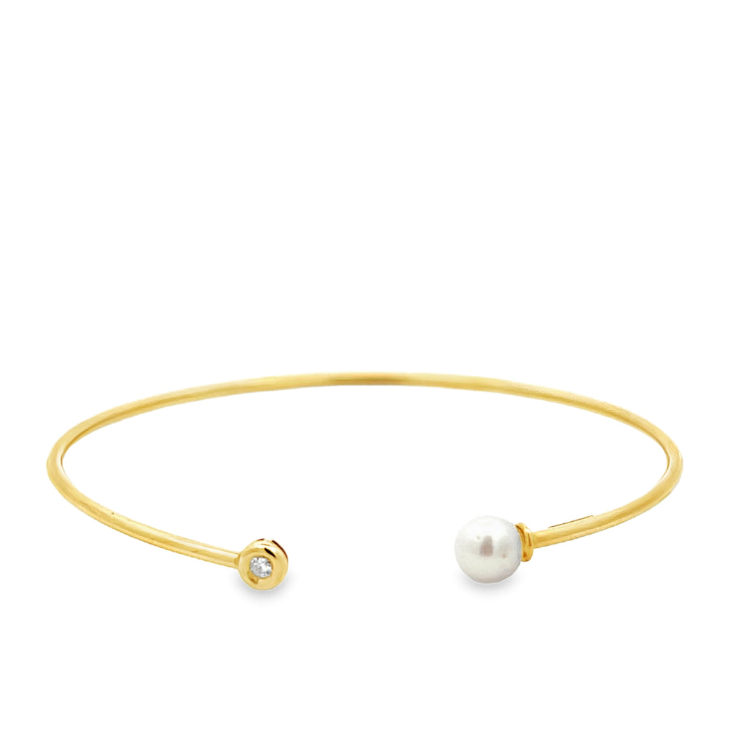 Pearl & Diamond Cuff Bracelet