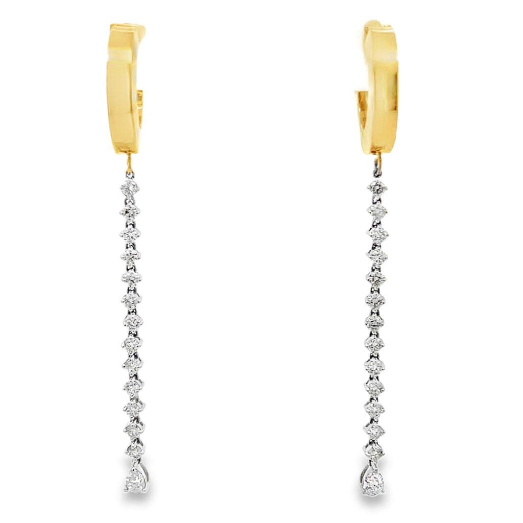 Gold Hoop Diamond Drop Earrings