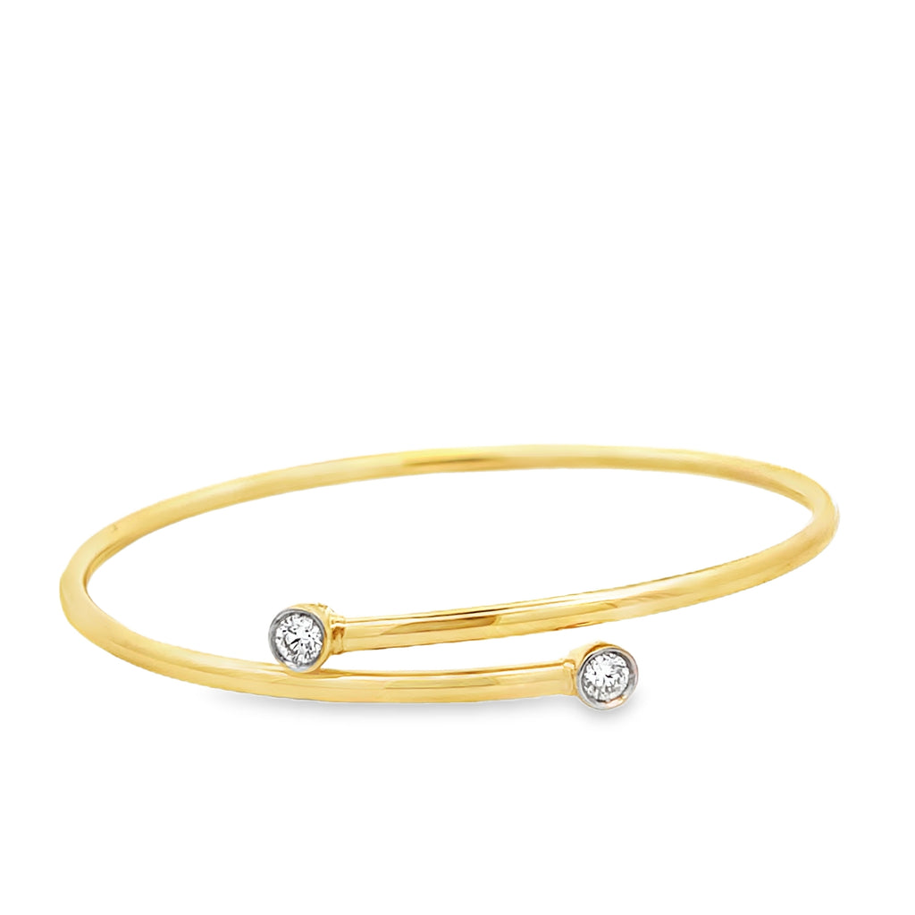 Glossy Gold & Diamond Wrap Bangle