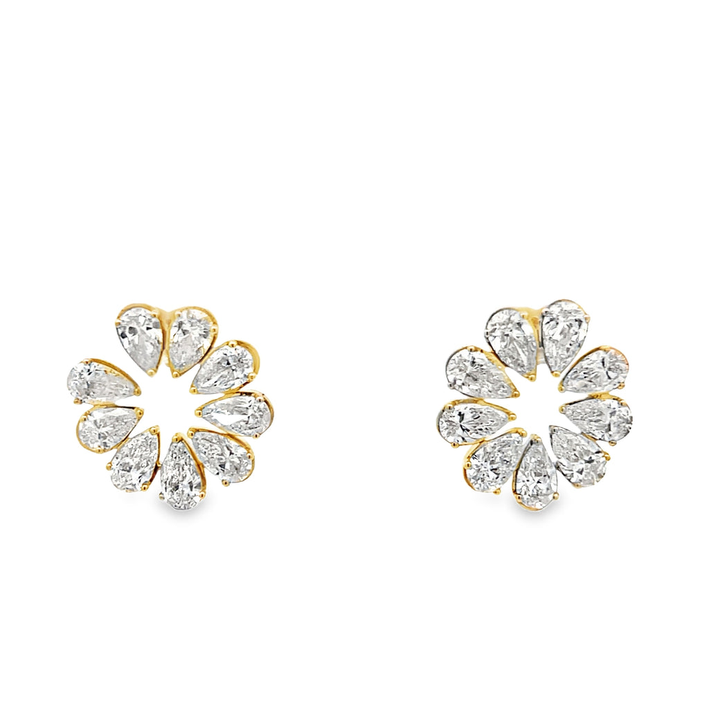 Lab-Grown Pear Shaped Crescent Hoops