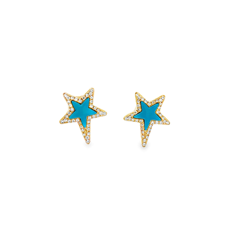 Turquoise Star Stud Earrings