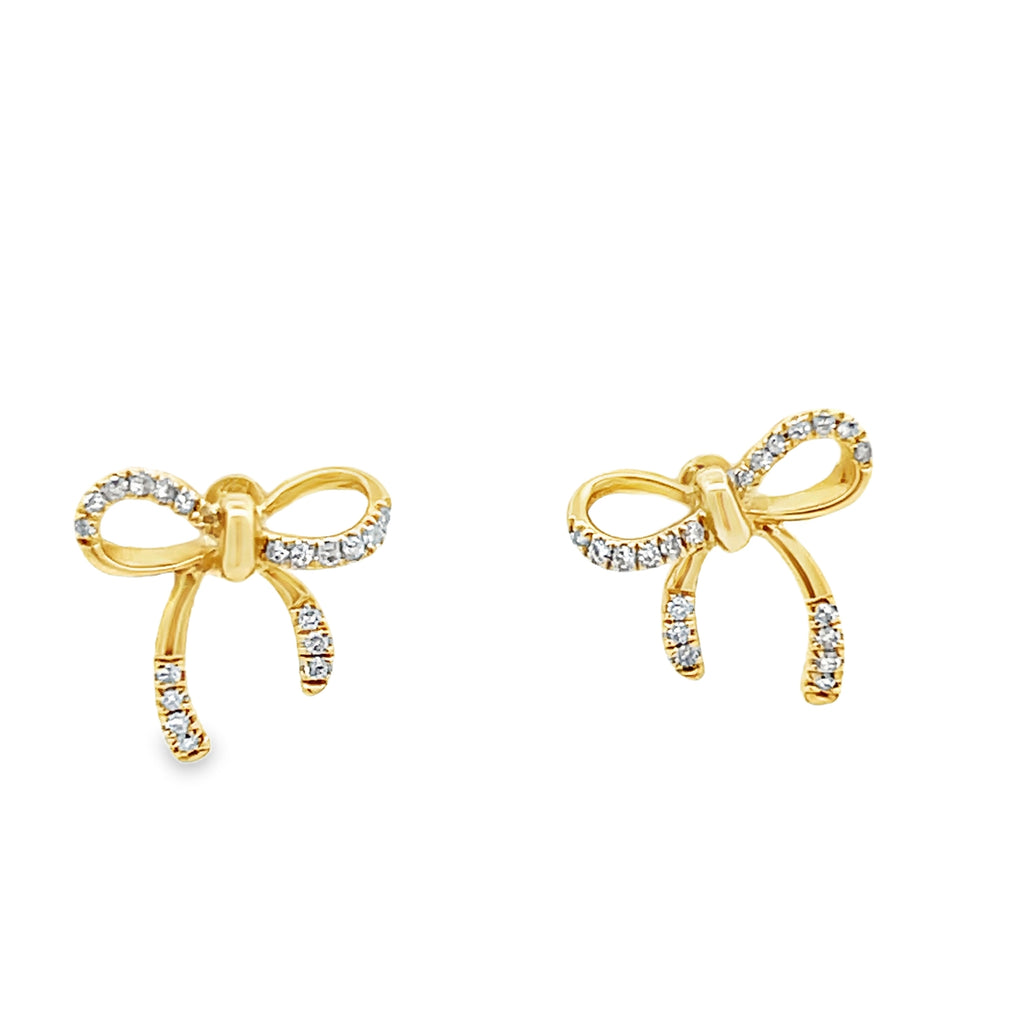 Dainty Diamond Bow Stud Earrings