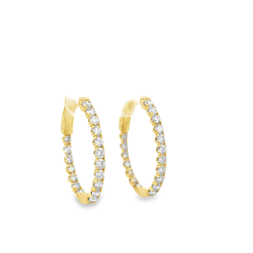 Oval Inside Out 1.90 Ctw Diamond Hoops