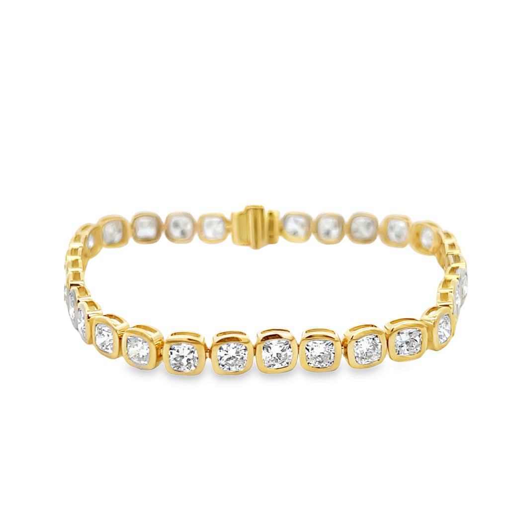 Lab-Grown Cushion Cut Bezel Tennis Bracelet