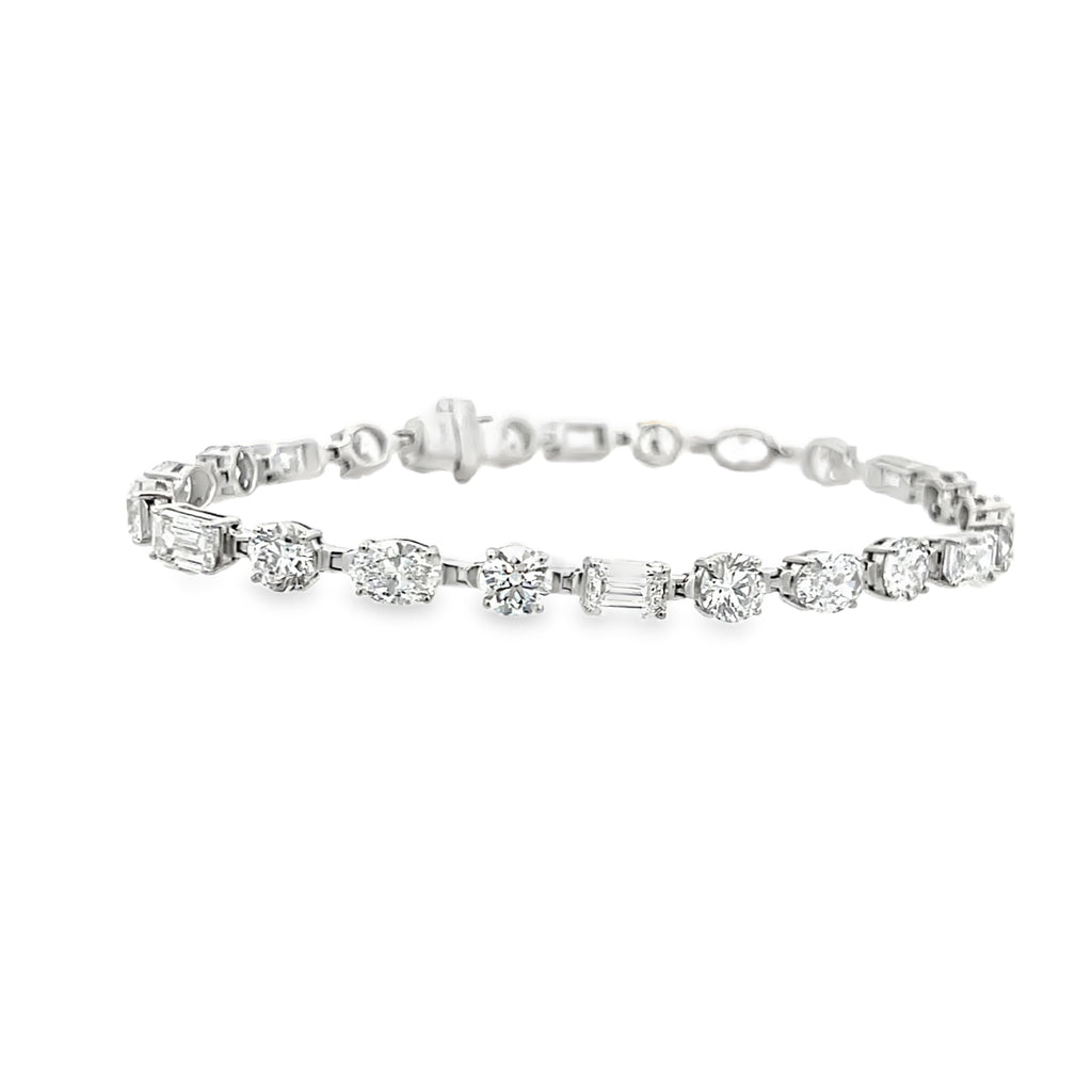 Lab-Grown Emerald, Round, Oval Tennis Bracelet