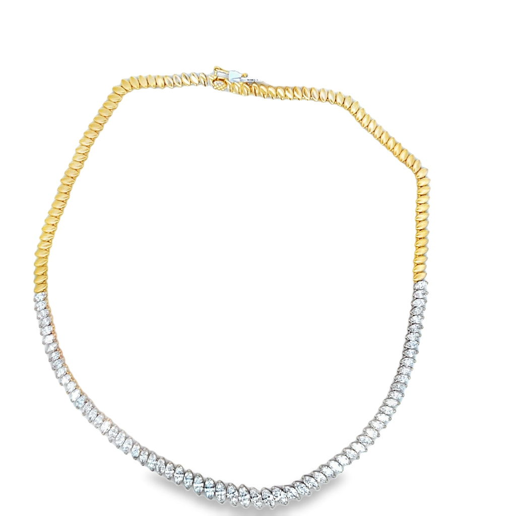 Lab-Grown Graduated Marquise Tennis Necklace