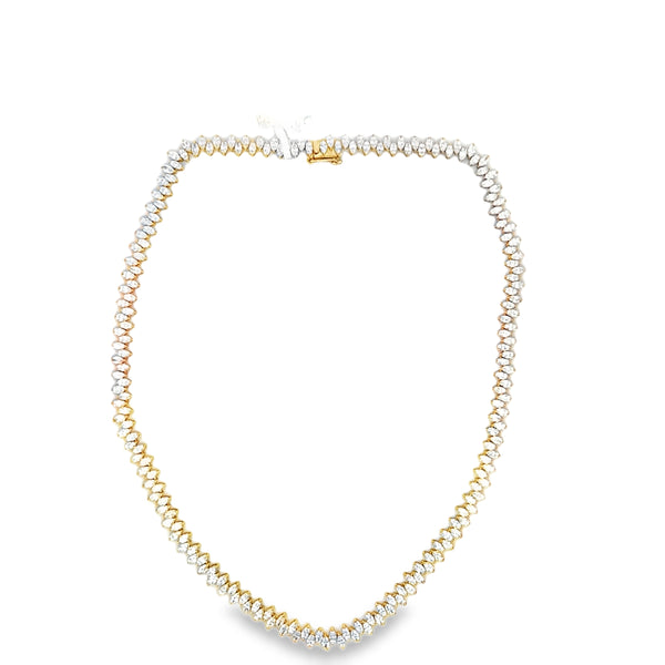 Lab-Grown Staggered Marquise Tennis Necklace