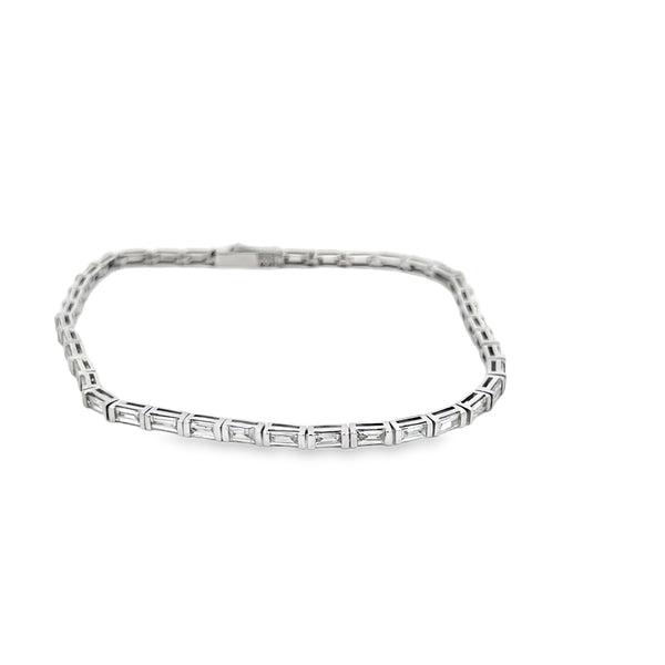 Lab-Grown Bar Set Baguette Tennis Bracelet