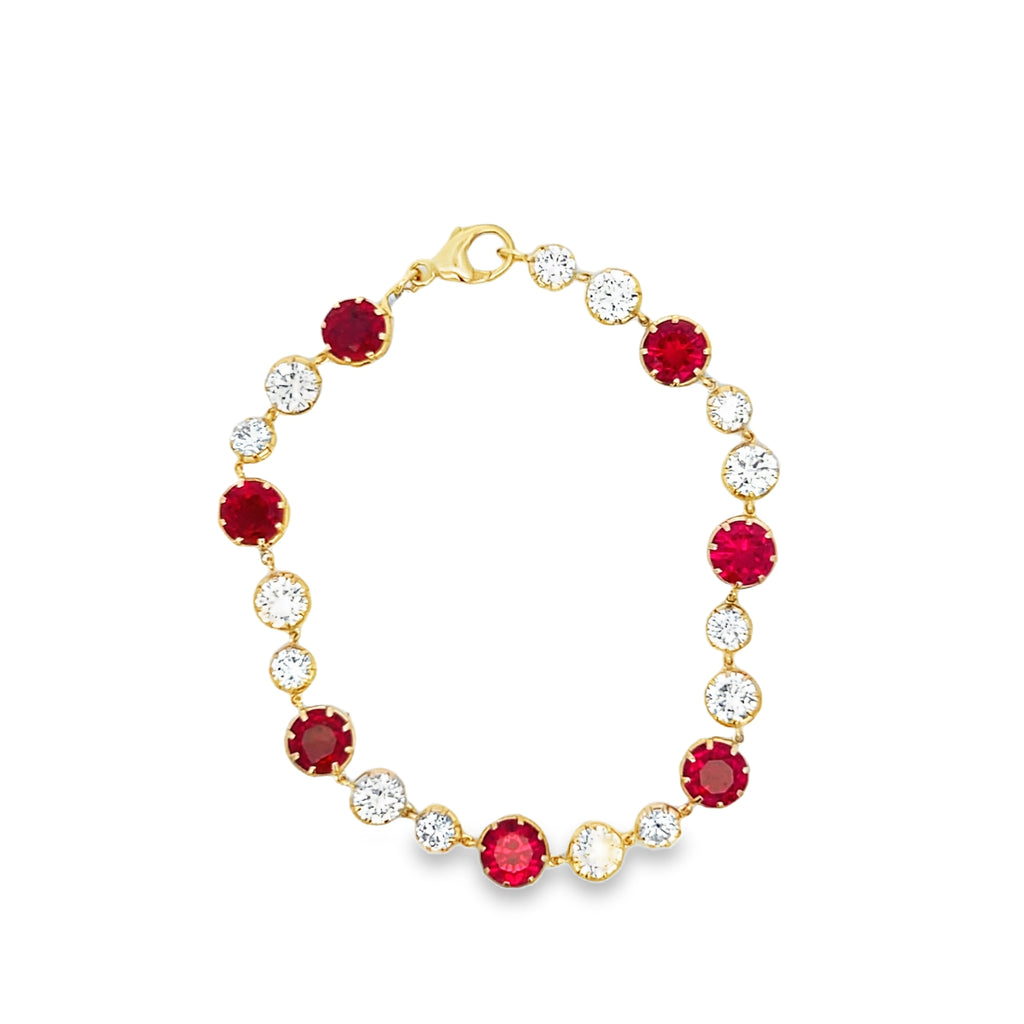 Lab-Grown Ruby & Diamond Georgian Bracelet