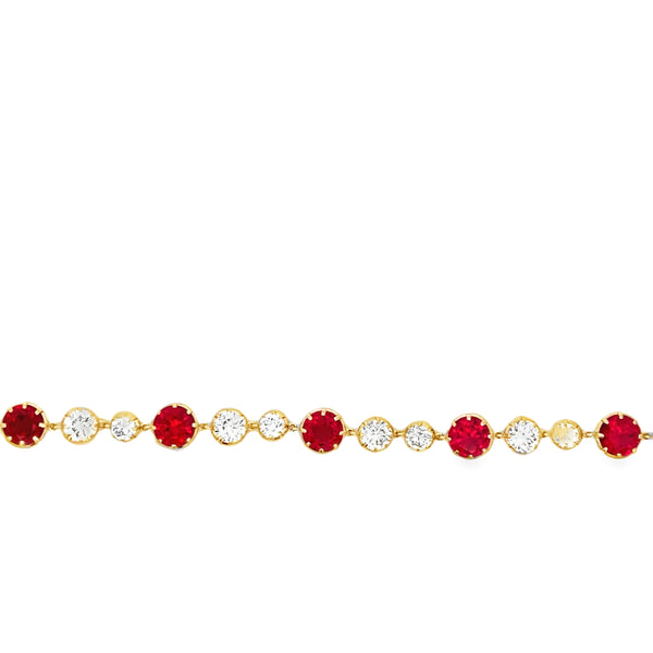 Lab-Grown Ruby & Diamond Georgian Bracelet