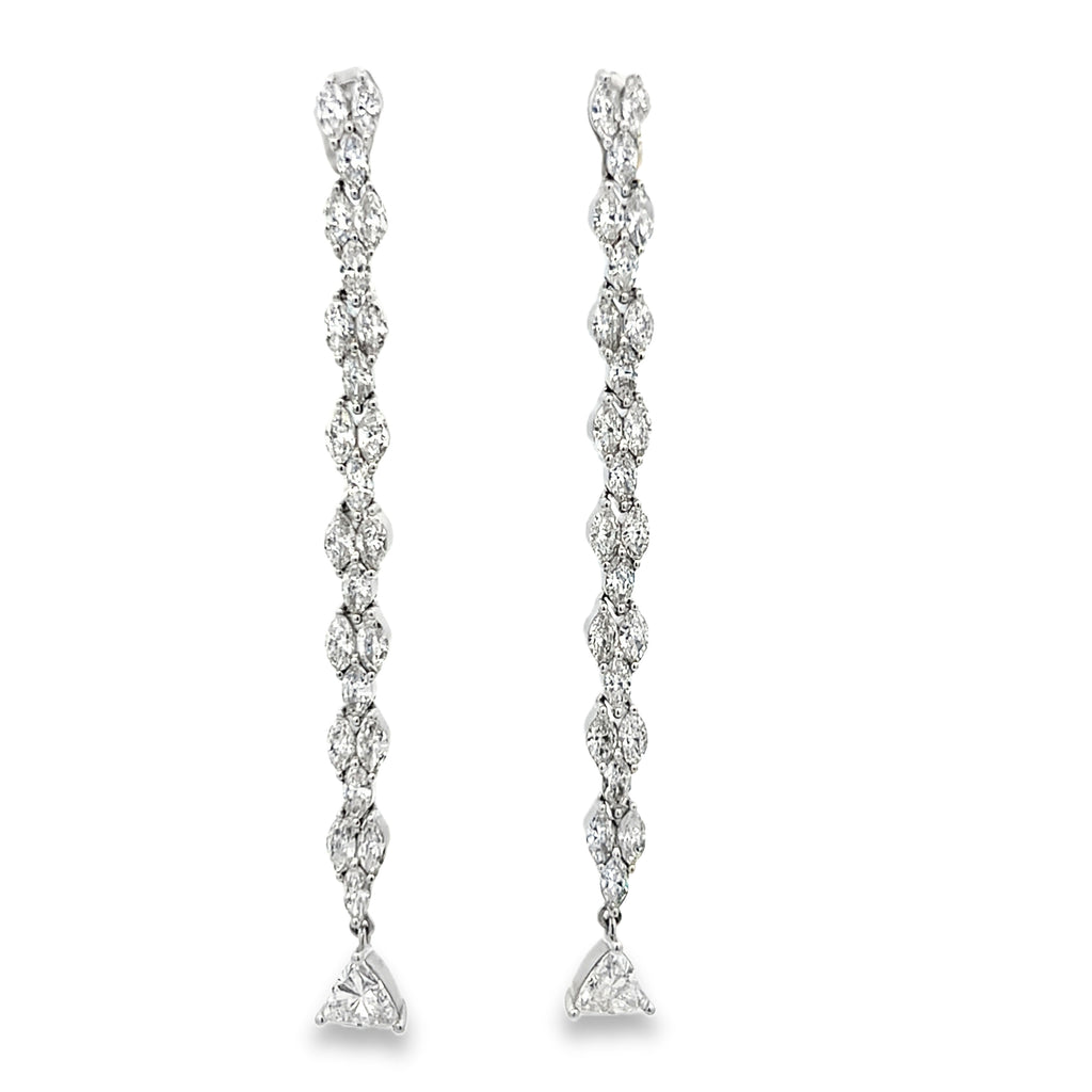 Lab-Grown Marquise & Trillion Dangle Earrings