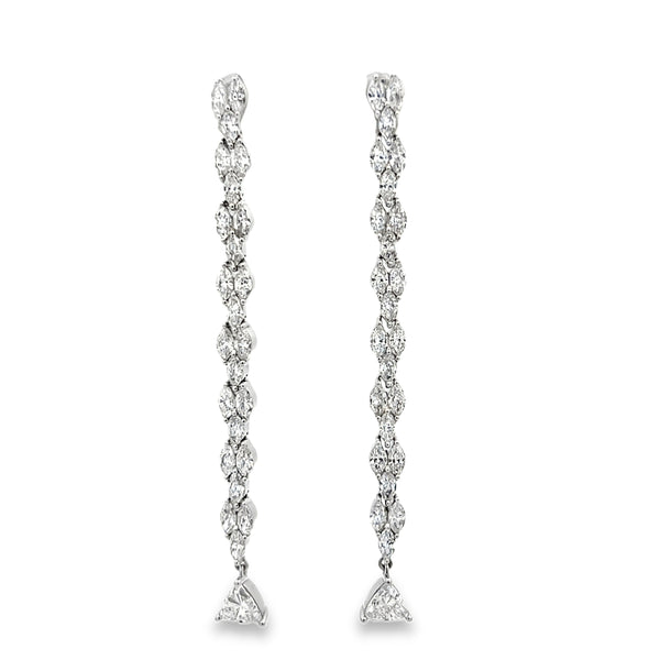 Lab-Grown Marquise & Trillion Dangle Earrings