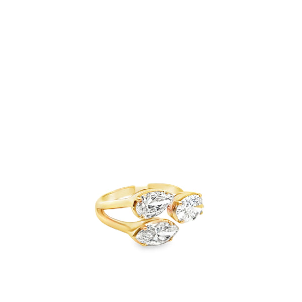 Lab-Grown Trio Pear, Marquise, & Oval Wrap Ring