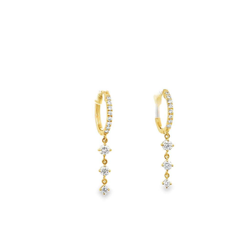 Lab-Grown Round Dangle Huggies