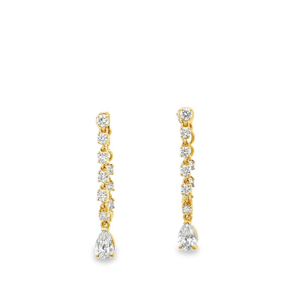 Lab-Grown Pear Drop Chain Earrings