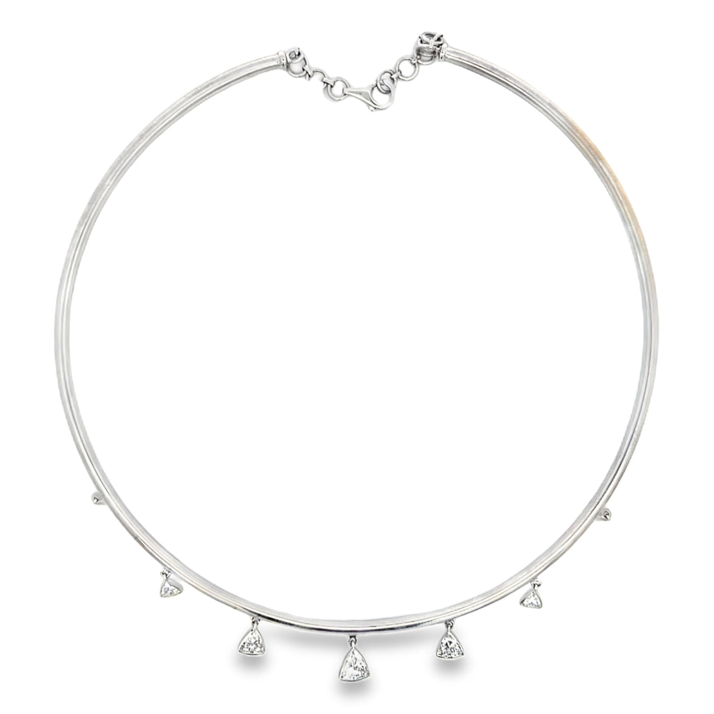 Lab-Grown Bezel Dangle Trillion Collar Choker